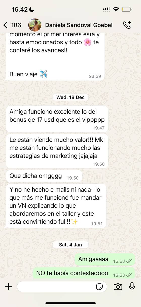 Conversación con una alumna sobre sus resultados